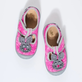 Papuci cu velcro pentru fete marmura roz Shelovet 1