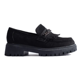 Mocasini de dama de piele intoarsa neagra Shelovet negru 1