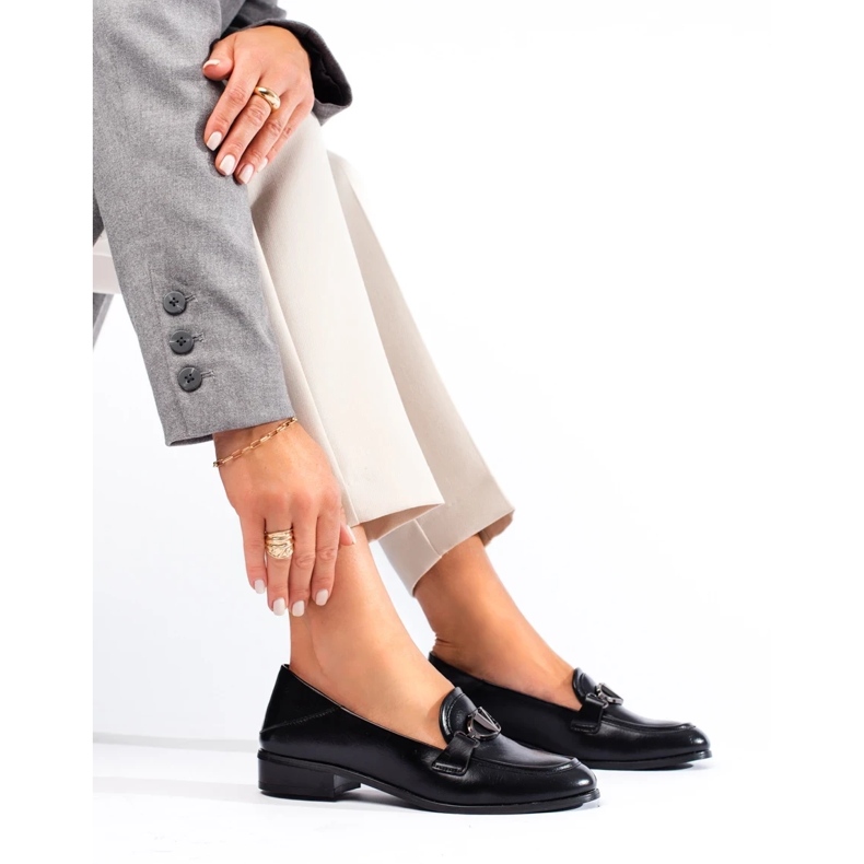 Lordii de dama negre din piele ecologica Shelovet negru 2