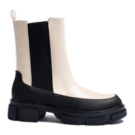 Goodin Cizme Chelsea înalte de damă bej de la Shelovet 2