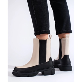 Goodin Cizme Chelsea înalte de damă bej de la Shelovet 1