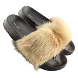 Papuci de blana bej S36 bej 2 Papuci de blana bej S36 bej 2