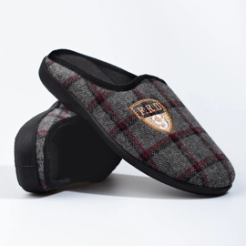 Papuci bărbați în carouri gri Shelovet 1