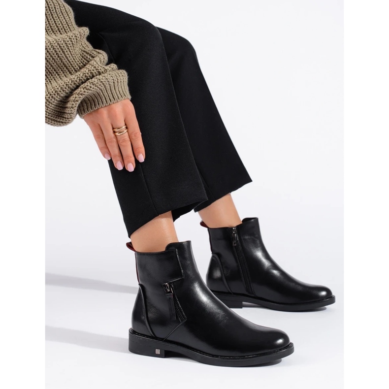 W. Potocki Botine de dama elegante negre de la Potocki negru 2