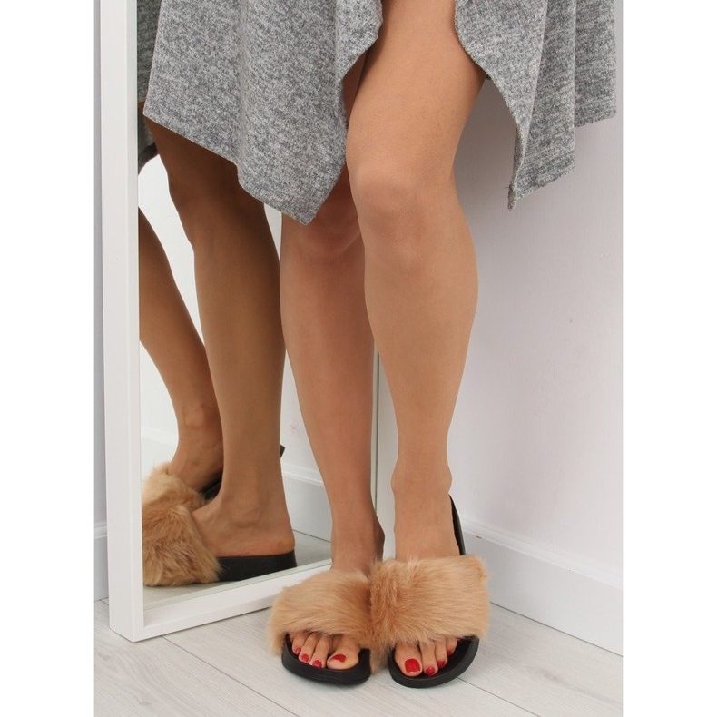 Papuci de blana bej S36 bej 1