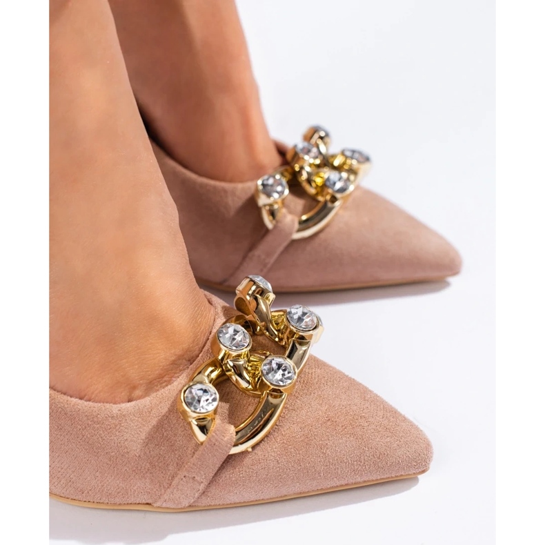 Tocuri roz din piele intoarsa cu lant de la Vinceza 1