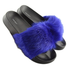 Papuci de blana bleumarin S36 D.ALBASTRU albastru marin 2