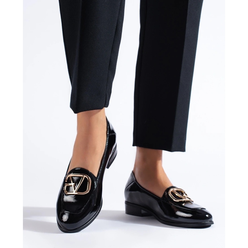 W. Potocki Pantofi de dama din piele neagra lacuita Potocki negru 1