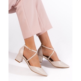 Goodin Sandale cu vârf de damă bej deschis 2