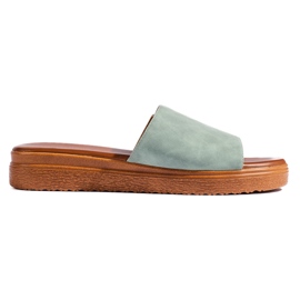 Flip-flops de damă verzi cu platformă verde 1