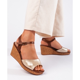 Sandale de damă cu pană aurii de Sergio Leone de aur 2