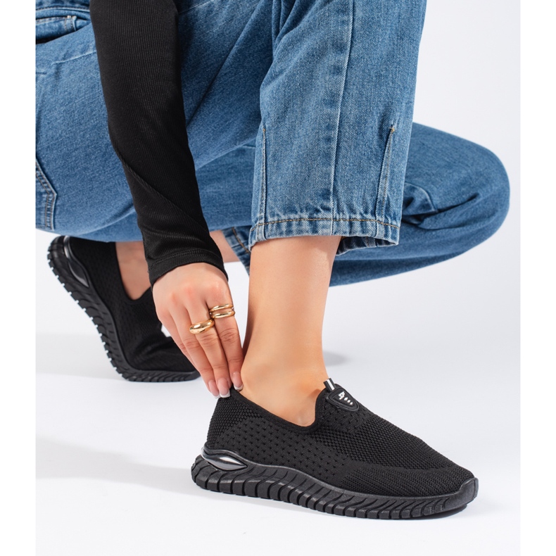 Tenisi dama negri din material textil negru 2 Tenisi dama negri din material textil negru 2