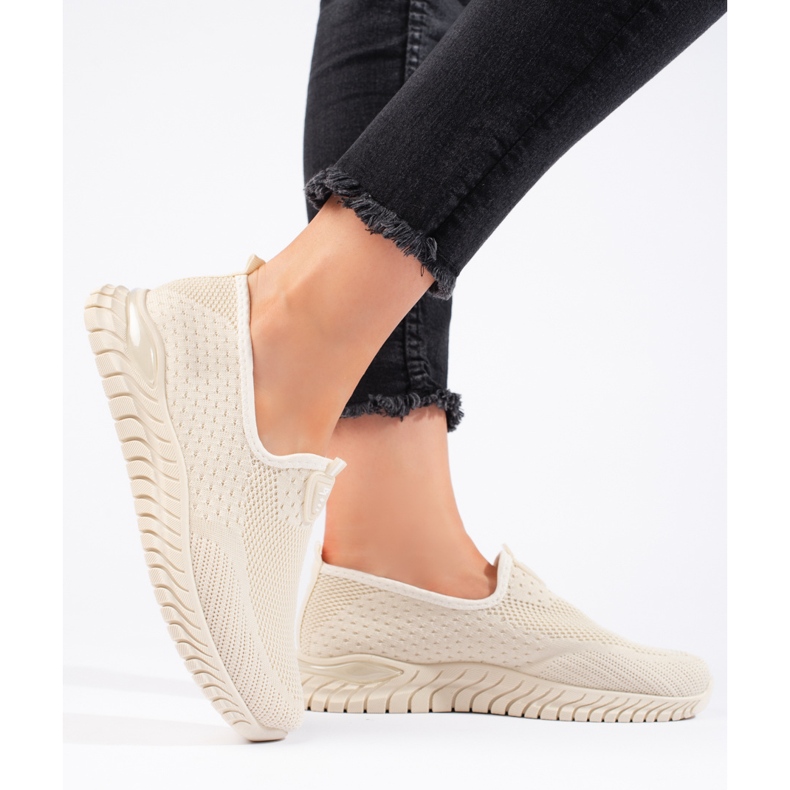 Tenisi dama bej din material textil 2