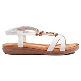 Sandale albe cu elemente decorative 1