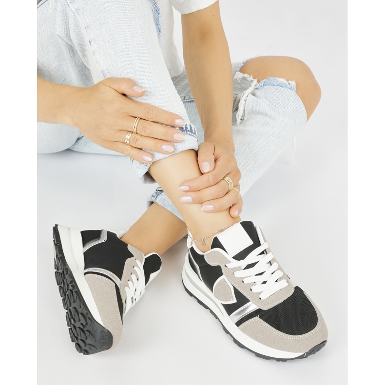 Pantofi sport dama negri si bej negru 2