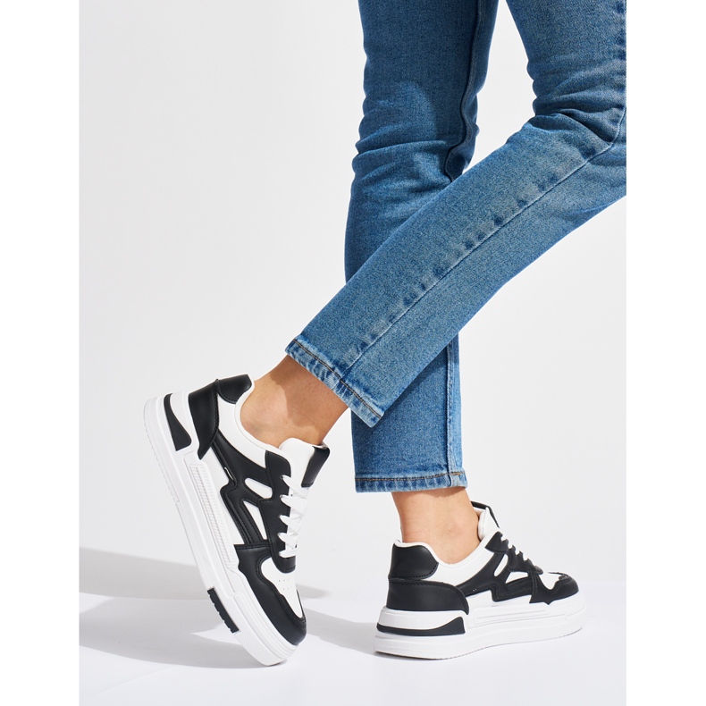 Adidași cu platformă alb-negru 1