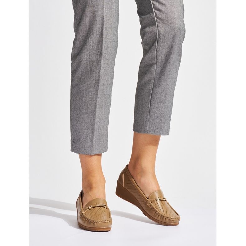 Mocasini maro ajurat cu pană joasă 1