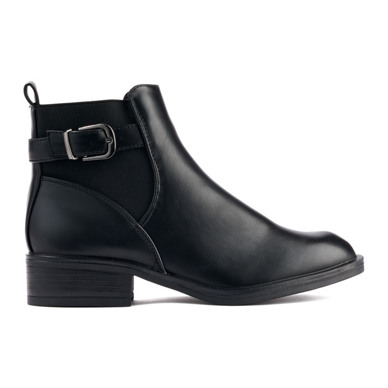 Botine de dama plate clasice negre negru 1