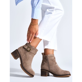 Botine de piele intoarsa bej 2
