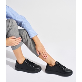 Sergio Leone Adidași sport din piele neagră SP014 pentru femei negru 1