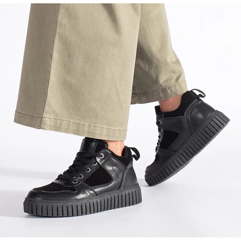 Tenisi negri de damă înalți negru 2