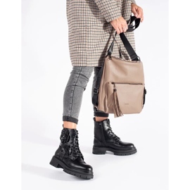 Seastar Pantaloni negri izolați de muncitori cu flori negru 1