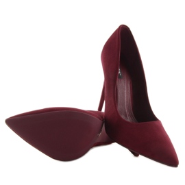 Pompe pe un toc stiletto piele intoarsa visiniu 5101 W. Rosu multicolor 4