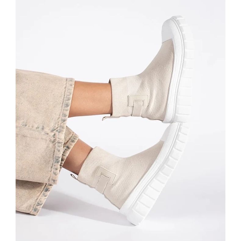 Seastar Adidași cu platformă înaltă bej deschis 1