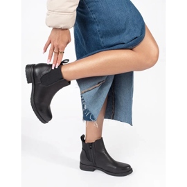 Cizme Chelsea plate negre de damă negru 1