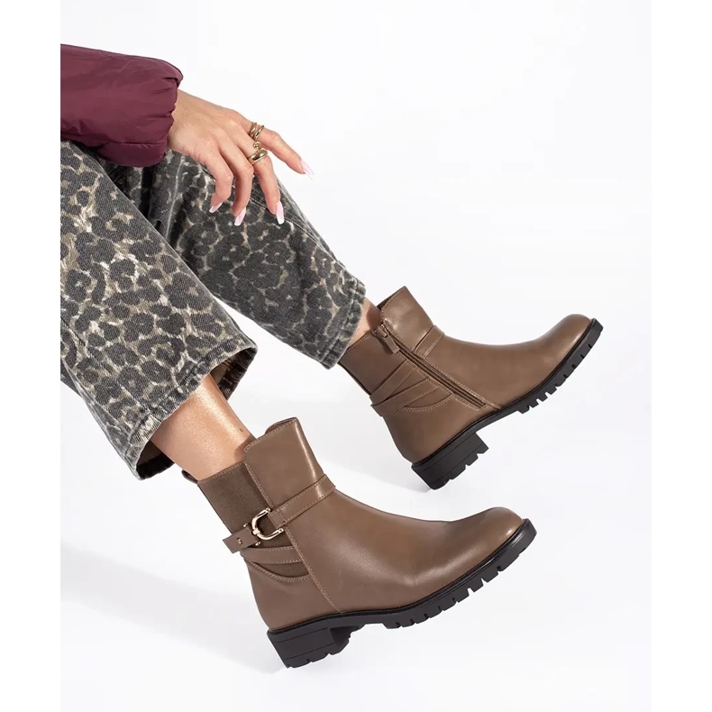 Botine de damă înalte maro 2