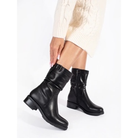 Sergio Leone Botine de dama izolate piele neagra negru 1