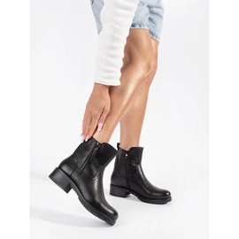 Botine de dama din piele neagra de la Sergio Leone negru 1