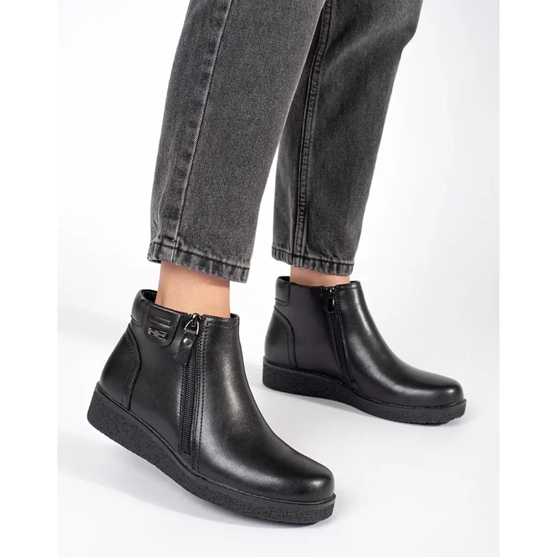 Cizme izolate confortabile din piele neagră de la Sergio Leone negru 2