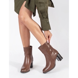 Botine de damă din piele maro de la Sergio Leone 2