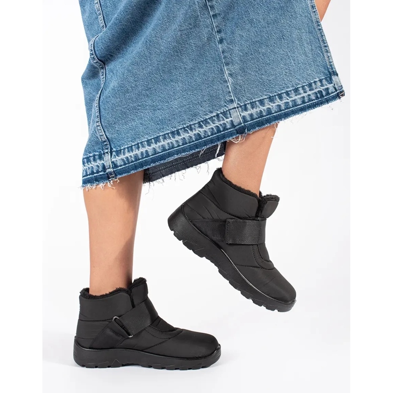 Cizme de zăpadă de damă confortabile negre negru 2