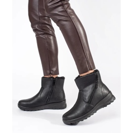 Botine negre confortabile izolate de damă negru 1