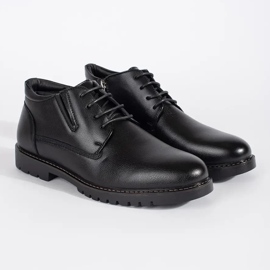 Botine pentru bărbați cu șireturi izolate negre negru 1