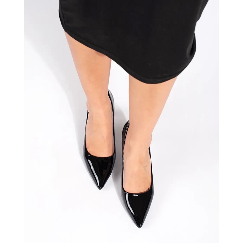 Seastar Tocuri înalte de damă clasice negre lăcuite negru 1