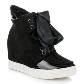 Forever Folie Adidași cu panglică negru 1