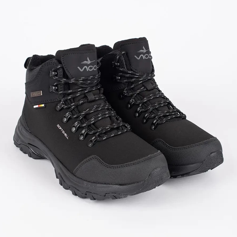 Vico Pantofi de trekking pentru bărbați înalți de culoare neagră negru 1