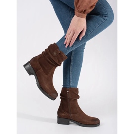 Botine maro cu partea superioară din piele cu volane de Sergio Leone 1