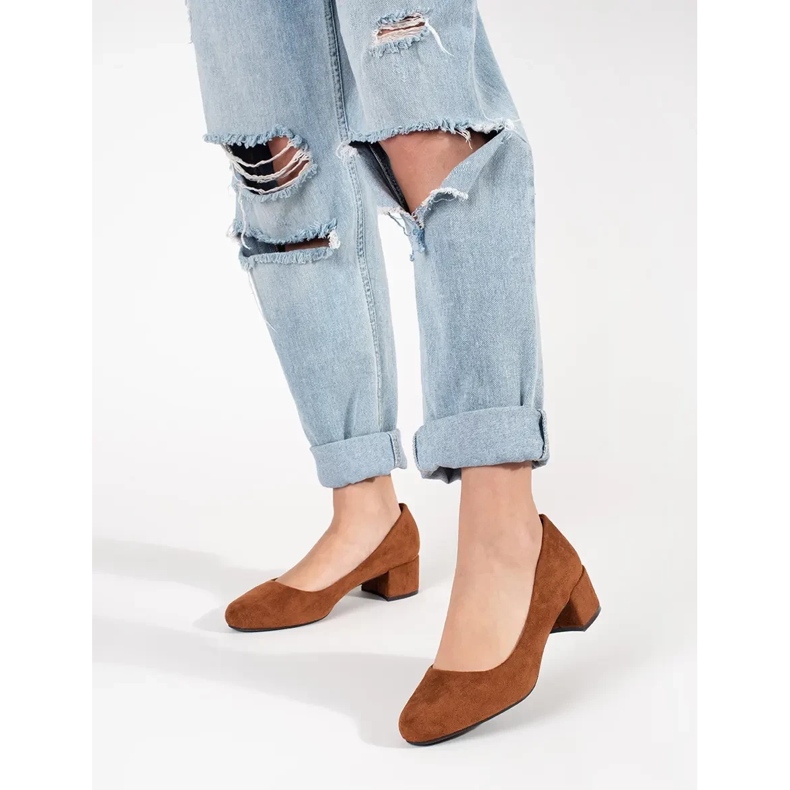 Sergio Leone Pompe de piele de căprioară maro deschis pe post 1