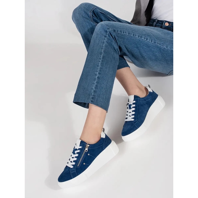 Goodin Adidași albaștri pe o talpă groasă albastru 2