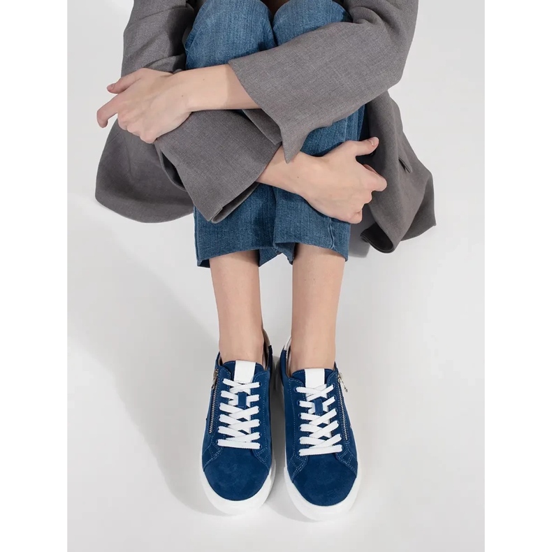 Goodin Adidași albaștri pe o talpă groasă albastru 1