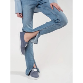 Goodin Adidaje albastre deschise din piele naturală din piele naturală albastru 2