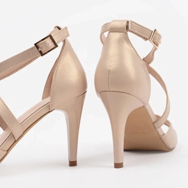 Sandale pentru femei pe sergio Leone Pearl Heels bej 2