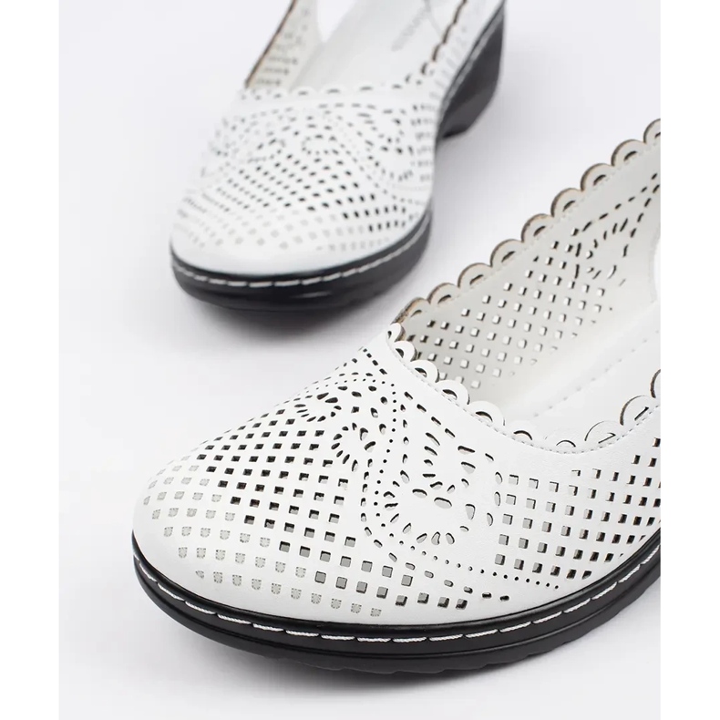 Goodin Sandale cu pană albă cu călcâi deschis 1