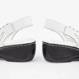 Goodin Sandale cu pană albă cu călcâi deschis 2