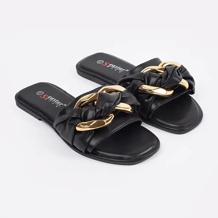 Flip -Flip Flip Flops cu un decor auriu negru 1