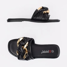 Flip -Flip Flip Flops cu un decor auriu negru 3